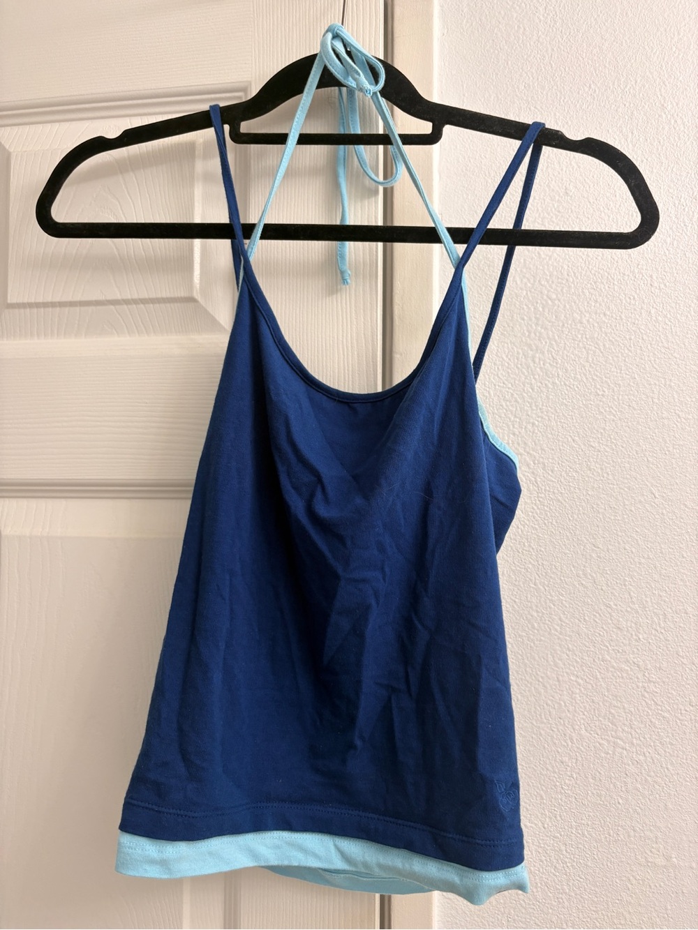 Urban Outfitters Blue Layered Halter Camisole with Light Blue Trim